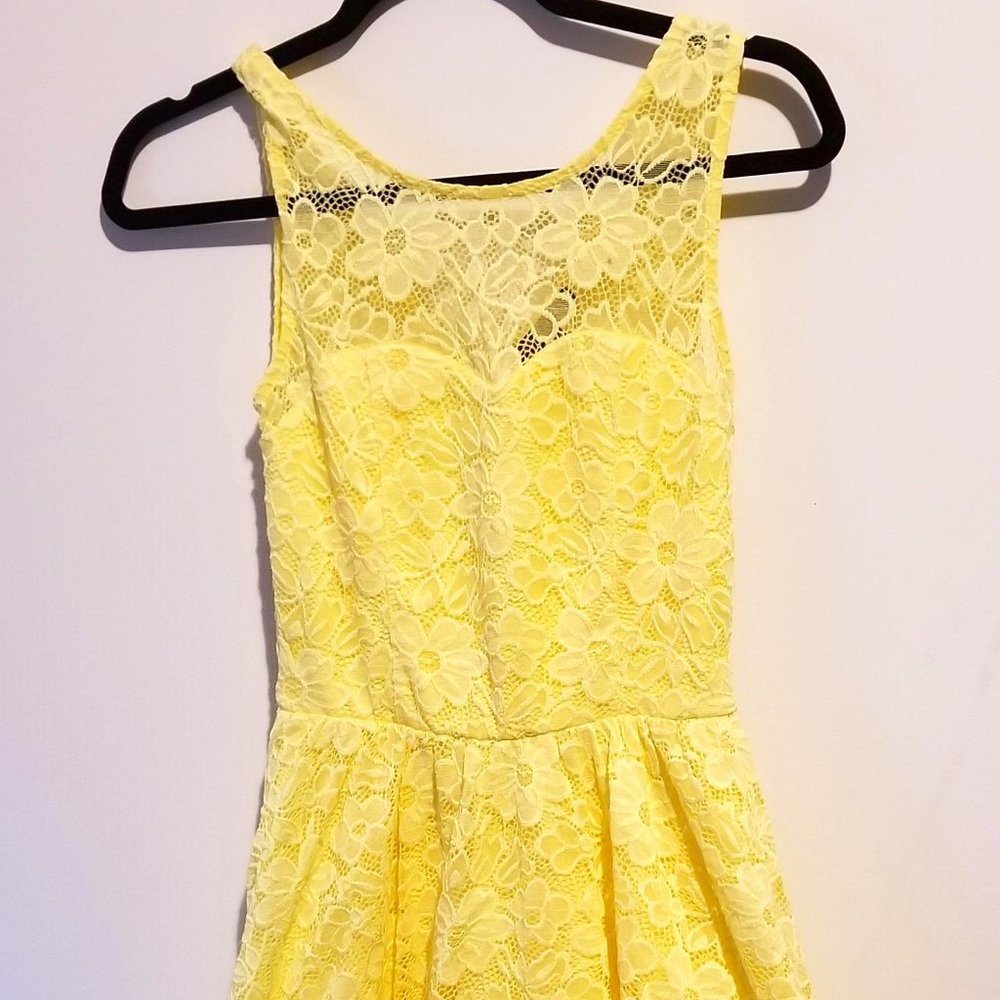 Suzy Shier Yellow Lace Dress